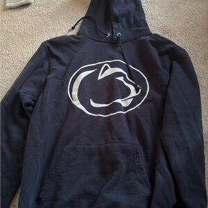 Champion Navy Crewneck Hoodie with White Penn State Logo